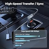 SMALLRIG USB C to USB C Coiled Data Cable (Angled to Angled), 90 Degree USB C Cable 20Gbps High Speed Data Transfer, Support PD 100W Fast Charging, for iPhone, Laptops and Cameras etc. - 4793