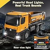 KidsFaves Remote Control Dump Truck Toy 15 LBS Load Capacity 1/14 Scale RC Truck Heavy Duty Metal Construction Vehicles RC Dump Truck Toy with Powerful Engines,Birthday Gifts Ideas for Kids