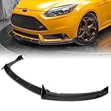 Q1-TECH, 9PCS Front Bumper Lip & Side Skirt Extensions Diffuser Compatible with 2012-2014 Ford Focus ST Hatchback Models, Front Bumper Lip Spoiler Air Chin Body Splitter ABS (Matt Black)