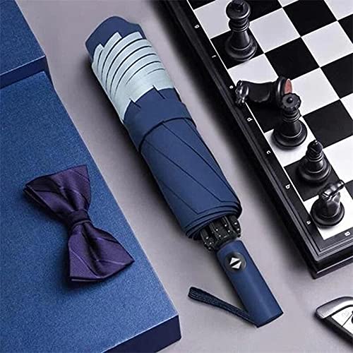 GHXAKPT New Xiaomi UV Folding Automatic Umbrella Rain Wind Resistant Trip Sun Umbrellas Portable Reverse Ecological for Car Business (Color : 12 Ribs Blue)