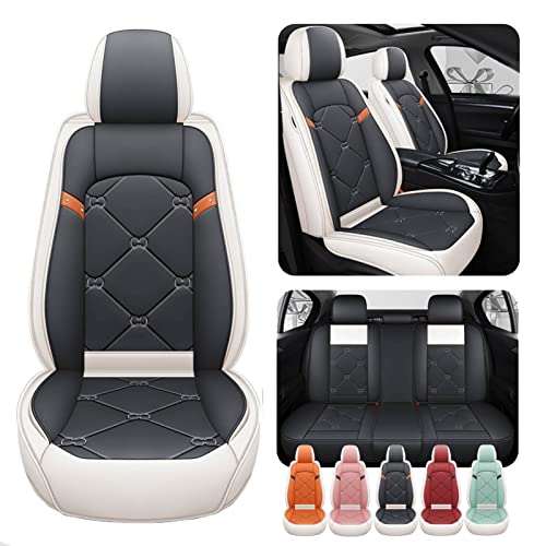 DFQPK Custom Car Seat Cover Compatible with Citroen C4 C5 C6 C8 PU Leather Vehicle Cushion Cover for 5 Passenger Waterproof Auto Interiors Full Set (Color : Black, Size : C4)