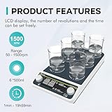 LAB FISH Laboratory Digital Multi Place Magnetic Stirrer Speed 50-1500RPM 6x500ML Position Stir Plate Synchronization & Asynchronous Control Timing for Lab