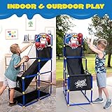 JOYIN Arcade Basketball Game Set with 4 Balls and Hoop for Kids 3 to 12 Years Old Indoor Outdoor Sport Play - Easy Set Up - Air Pump Included - Ideal for Competition