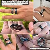 Tungsten Ring Digital Business Card - Waterproof NFC Ring - Social Media Sharing & Instant Contact - Tap to Share NFC - iOS and Android(Gold-#10)