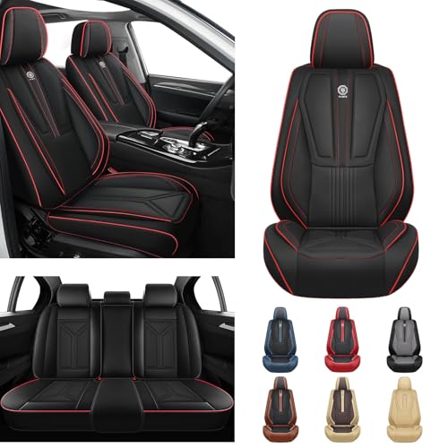 Car Seat Covers Fit for Volvo S40 2000-2011 Side Airbag Compatibility for Set Protectors(Full Set, Black)