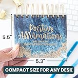 bloom daily planners Undated Perpetual Desk Easel/Inspirational Standing Flip Calendar - Motivational Page a Day - (5.25" x 5.5") - Positive Daily Affirmations