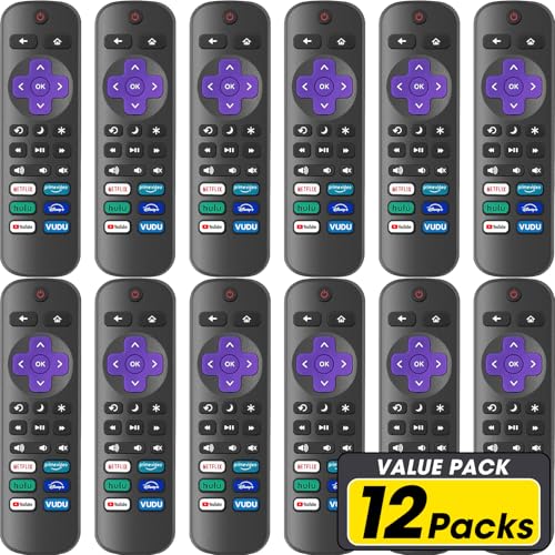 12 Pack Replacement Remote Control Only for Roku TV, Compatible with All TCL Roku/Hisense Roku/Sharp Roku/Philips Roku/Onn Roku (Not for Roku Stick, Box, Speaker)