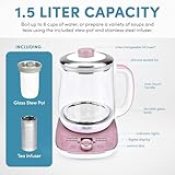 Aroma Professional AWK-701 16-in-1 Nutri-Water, Green, Fruit, Flower Tea, Coffee, Multi-Use Kettle, Delay Timer, 1.5L, Pink