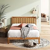 ZINUS Alexia Wood Platform Bed Frame with headboard, Solid Wood Foundation with Wood Slat Support, No Box Spring Needed, Easy Assembly, Rustic Pine, King