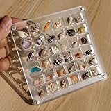 KYWYOYOU Acrylic Magnetic Seashell Display Box, Magnetic Seashell Display Box, Transparent Seashell Storage, 36 Grids Seashell Storage Box for Seashell Diamond Beads.