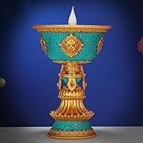 Rechargeable Tibetan Electronic Butter Lamp Buddhist Table LED Simulated Flame Home Decorations Rechargeable