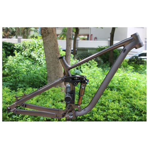 HIMALO Downhill Mountain Bike Suspension Frame 27.5er 29er XC/FR/DH Bike Frame 15.5''/17''/18'' Disc Brake Thru Axle Boost 12x148mm/142mm with Rear Shocks(Titanium,18'')