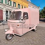 Generic OEM Customized APE Food Truck, Electric Food Truck Cart with Full Equipment, Outdoor Sale APE Vending Unite Food Trailer Purchase, Concession DIY APE Truck for Sale, 3.2*1.4*1.85M, Pink