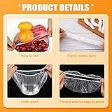 Crtiin 1000 Pcs Disposable Bowl Covers Plastic Plate Covers for Food with Elastic Stretchable Plastic Food Wrap for Outside, Rising, Fly, Picnic, Fridge