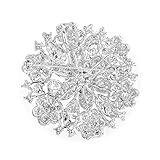 EVER FAITH Women's Austrian Crystal Elegant Flower Wedding Corsage Brooch Pin Clear Silver-Tone