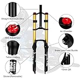 B Bolany Bike Suspension Fork 26/27.5/29" for Mountain Bike DH Air Double Shoulder Downhill Rappelling Shock Absorber Straight Tube Ultralight Bicycle Shock Absorber Rebound Adjust