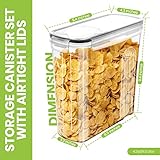 Utopia Kitchen Cereal Containers Storage - Liter Airtight Food Storage Containers & Cereal Dispenser For Pantry Organization And Storage (Clear, 4 Liter Pack of 6)