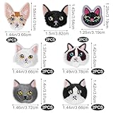 CustomyLife 14pcs Cat Iron on Patch for Clothing, Non-Toxic Sew on Cool Embroidered Applique, Small Cat Patch for Backpack Collar Dress Skirt Jean Shirt Hat Shoe Curtain Quilt DIY Craft