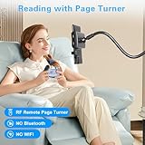 Kefotic Gooseneck Tablet Holder for Kindle Reading in Bed with Page Turner Remote, Hands Free Desk Bedside Lazy Arm Stand for Kindle Accessories, Gifts for Readers