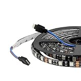 SUPERNIGHT 16.4ft 5050 RGB Strip Waterproof Black PCB, 300 LED Color Changing Rope Lights for Bedroom, Christmas Day, Halloween Decoration