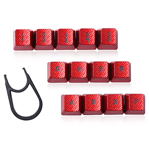 HUYUN Performance Gaming keycaps Replacement for Romer-G Switch Logitech G310 G413 G613 G810 K840 G910 Mechanical Keyboard (Red 13 Keys)