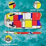 BoardX Inflatable Bodyboard Portable Surfboard with Hammer Seam Technology Storage 48 Inch Super Folding Body Board with Max Inflation Pressure 15PSI (Block)