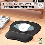 MROCO Ergonomic Mouse Pad with Gel Wrist Rest, Comfortable Mousepad with Smooth Wrist Support Surface and Non-Slip PU Base for Pain Relief, Computer, Laptop, Office & Home, 9.4 x 8.1 in, Black Color