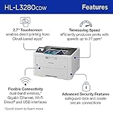 Brother HL-L3280CDW Wireless Compact Digital Color Printer with Laser Quality Output, Duplex, Mobile Printing & Ethernet | Includes 4 Month Refresh Subscription Trial¹, Amazon Dash Replenishment Ready