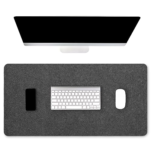 Mokoboho Premium Real Wool Felt Desk Pad with Non-Slip Backing - 32" x 16"