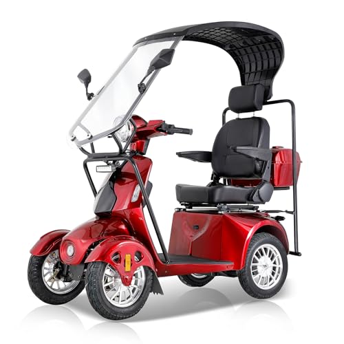 Mobility Scooter，Heavy-Duty 4 Wheel Mobility Scooters for Seniors Adults Electric Mobility Scooter，4 Wheel Scooter，Powered Mobility Scooters，All Terrain Mobility Scooter