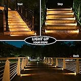 NIORSUN Solar Step Lights for Outside,12 Pack Warm White Solar Stair Lights Outdoor Waterproof IP67 Auto On Off,Stair Lights Outdoor for Steps,Stair,Patio,Yard,Porch,Front Door,Sidewalk,Deck Decor