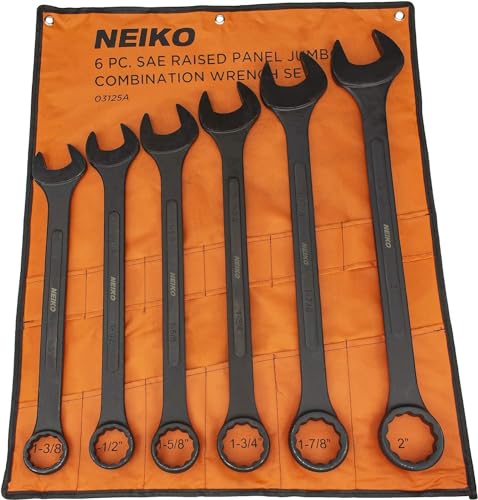 Neiko 03125A Heavy Duty Wrench Set | 6 Piece | SAE | 12-Pt Combination Box Ends