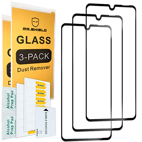 Mr.Shield Designed For Huawei (P30 Lite) [Japan Tempered Glass] [9H Hardness] [Full Screen Glue Cover] [3-PACK] Screen Protector with Lifetime Replacement