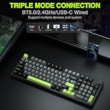 AULA F99 Pro Wireless Mechanical Keyboard with Knob,Tri-Mode BT5.0/USB-C/2.4GHz Hot Swappable Custom Keyboard,Pre-lubed Linear Switches,Gasket Structure,RGB Backlit Computer Gaming Keyboards