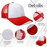 Vabean 24 Pack Sublimation Blank Cap Trucker Mesh Cap Unisex Plain Blank Baseball Hat for DIY Embroidery Sublimation Printing (Red)