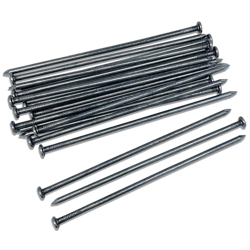 Metal Nails 50 Pcs 10-Inch Landscape Anchoring Spikes for Paver, Weed Barriers, Turf, House Construction, Carpentry Nail, Tent, Anchoring Spikes (10in 50pcs)