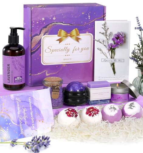 Luxury Bath Gift Set for Women, 12 Pcs Relaxing Lavender Spa Gifts for Women, Self Care Gifts For Mom Wife Girlfriend Sister - Happy Birthday, Christmas, Valentine's Day, Mothers Day Gifts
