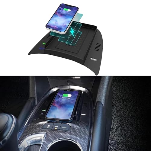 Wkopet Wireless Car Charger for Chevrolet Malibu XL 2017-2022 Center Console Accessory Panel,15W Qi Fast Charging Phone Charger Pad with USB Ports for Any Qi Enabled Phone