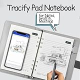 Tracify Pad - Tracify Pad Notebook, Tracify Pad Drawing, Tracify Note Pad,Tracify Smart Sync Pen and Notebook, Digital Notebook with Editable Text Conversion, Can Offline Storage (Black)