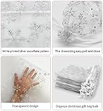 Jexila 50 Pack Christmas Organza Bags 8X12 inch Snowflake Large Christmas Mesh Drawstring Gift Bag for Packing Party Favor Goodie Candy Treat Bags