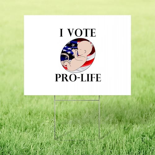 CafePress I Vote Pro Life Yard Sign, Vinyl Lawn Sign, 22" w x 18" h