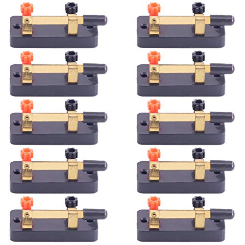 Swpeet 10Pcs Single Pole Single Throw Switch Kit, Perfect for Physics Laboratory, School Electronic Experimenting, Great for Demos Teaching Basic Principles of Electricity & How a Simple Circuit Works