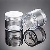 20 Pieces Round Pot Jars Plastic Cosmetic Containers Set with Lid for Liquid Creams Sample, 20 ml/ 0.7 oz (Clear Lid)