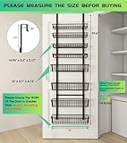 Mefirt Over The Door Pantry Organizer, Pantry Organization and Storage, 8-Tier Deep Baskets Hanging Heavy-Duty Metal, Wall Spice Rack Seasoning Shelves for Home & Kitchen, Laundry Room Bathroom, Black