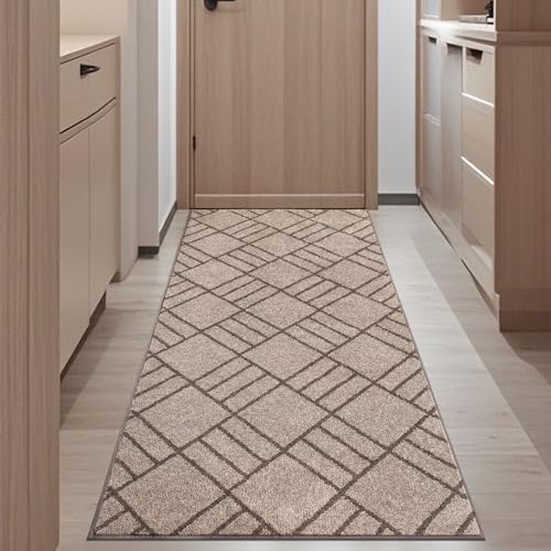 DOMUSTEX Non Slip Entryway Rug 32" x 70", Dirt Trapper Door Mat, Inside Washable Runner Rug for Kitchen, Bathroom, Bedroom, Floor, Hallway