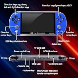 Favored 1000 Games Built-in Retro Portable Mini Handheld Video Game Console 8-Bit 5.1Inch Color LCD Kids Color Game Player Built-in 10000 Games (Blue)