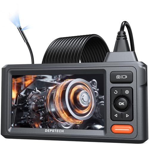 DEPSTECH Dual-Lens Endoscope with Light, 1080P HD Borescope, 16.5FT Flexible Sewer Camera, IP67 Waterproof Plumbing Snake Camera