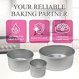 Aunt Shannon's Kitchen Tall Round Cake Pans - 4-inch, 6-inch, 8-inch Cake Pan Set for 3-Tiered Cake - Aluminum Cake Pans Sets for Baking Wedding or Birthday Cakes and More