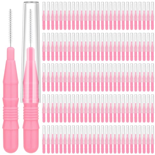 MAPVOLUT 120-Piece Micro EyeBrow Lash Brush Set - Professional Beauty Spoolies with Cap for Makeup, Brow Lamination and Travel - Perfect for Makeup Artists, Beauty Lovers, and Gifting