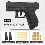 Toy Gun, Soft Bullet Gun for Boys, G26 Toy Gun Pistol, Empty Shell Ejecting Toy Gun for Kids, Shooting Game Educational Toy Gun Model, Gift for Kids (Boys&Girls) Age 8+ (Black)